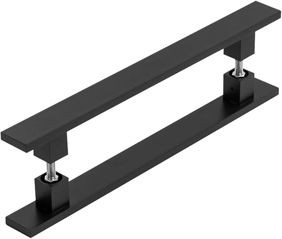 Puxador Inox Preto Para Porta Pivotante Madeira Vidro 30 Cm.