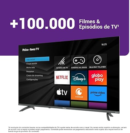 Smart TV Philco 43” Roku Led Dolby Áudio Space Gray PTV43VA4REGB – Bivolt