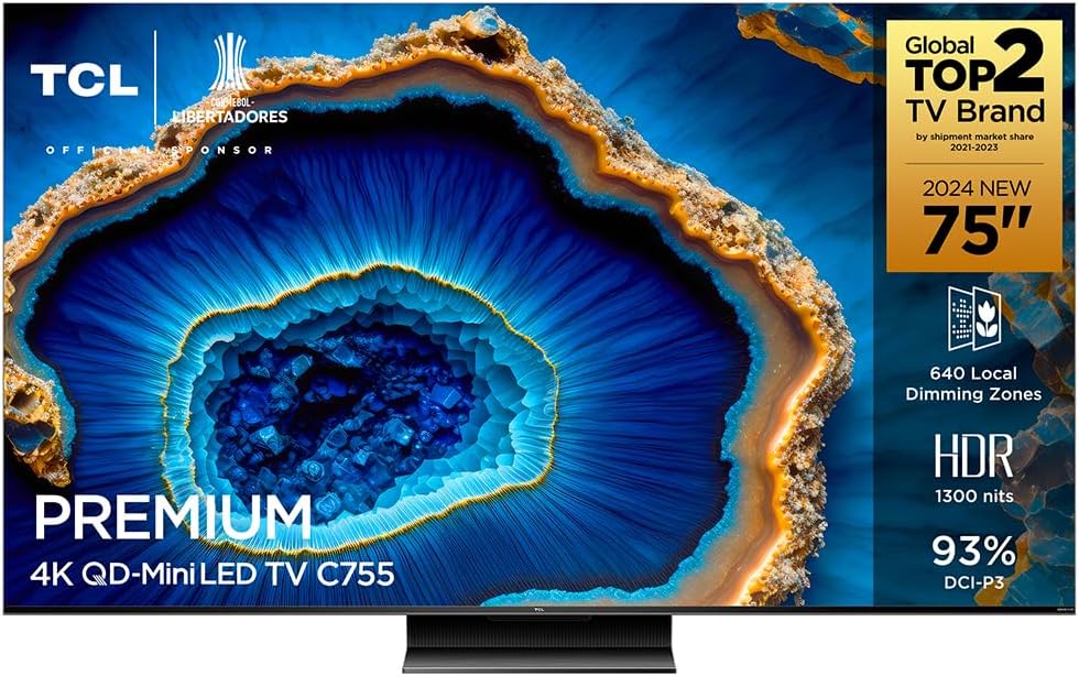 TCL Premium 4K QD-Mini LED 75" C755 Google TV Dolby Vision IQ