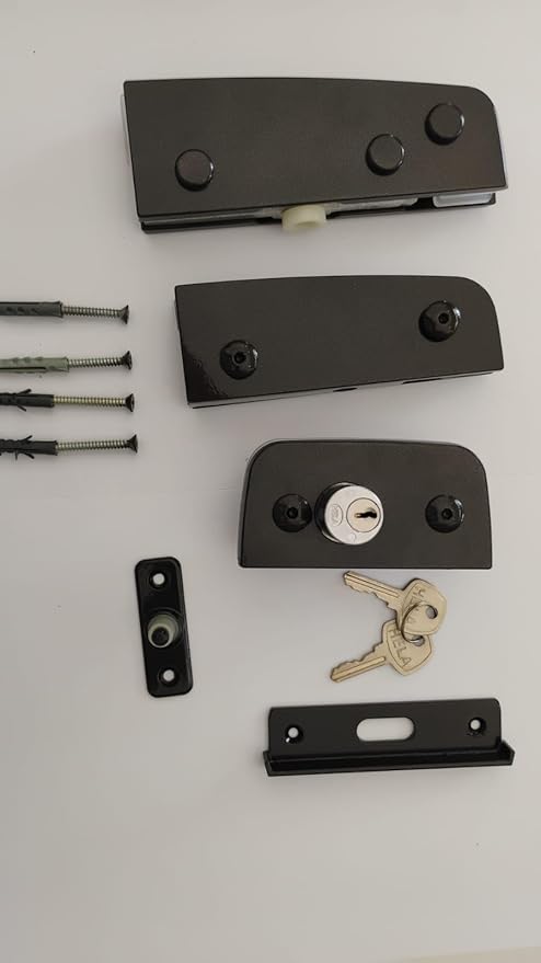 Kit 01 para Porta Pivotante Vidro temperado de Zamac/Metal - Hela (Preto).